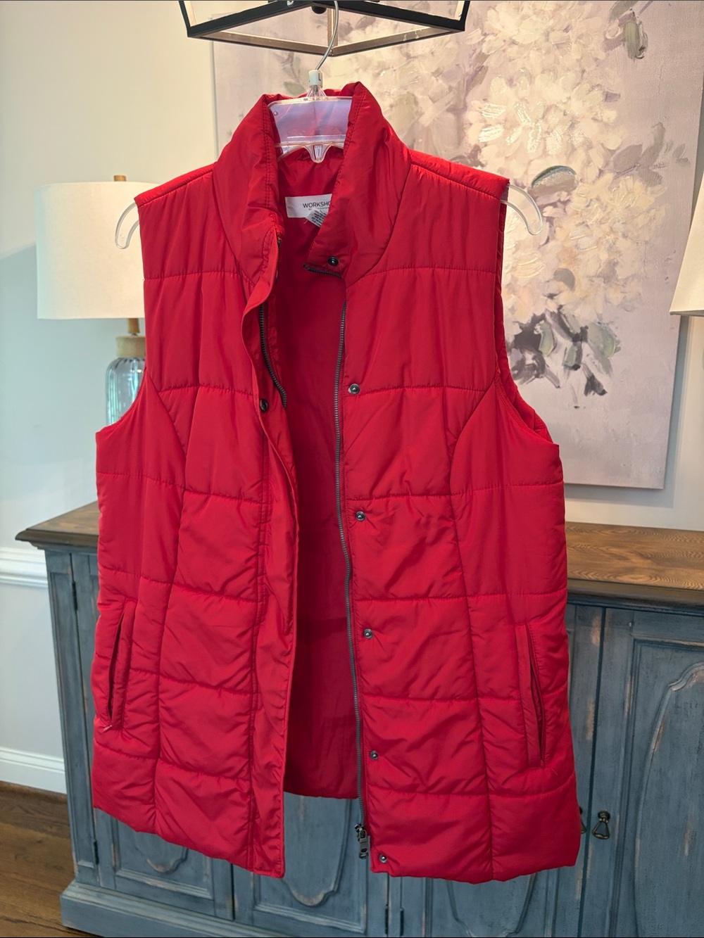 Workshop Republic Clothing Red Quilted Puffer Vest - Ladies Sleeveless Layer